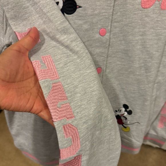 Disney Gray and Pink Mickey and Minnie Varsity Jacket - Picture 4 of 7